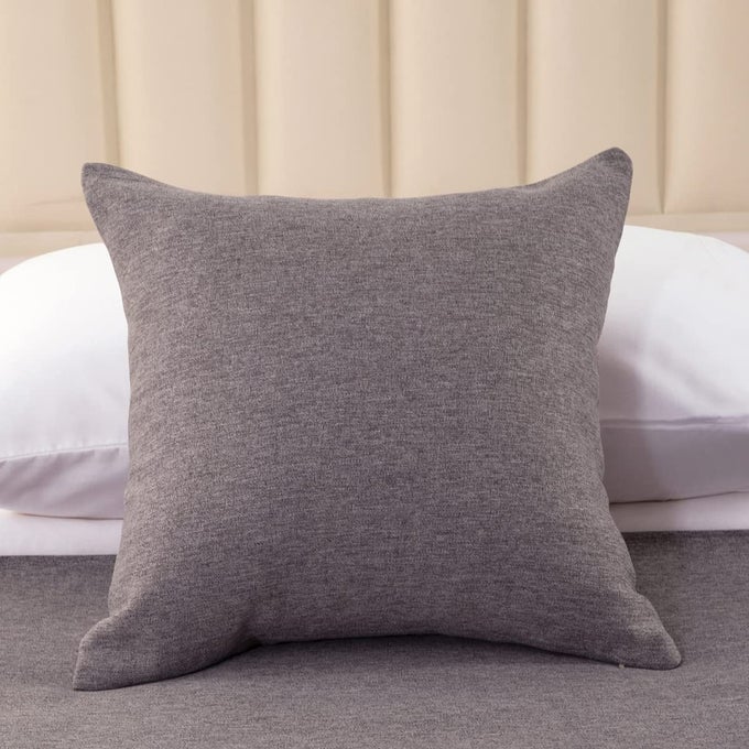 2 PILLOWCASES 4545CMWITHOUT INSERT LIGHT GREY IMITATION LINEN DECORATIVE 2 PILLOWCASES WITHOUT INSERT FOR HOME HOTEL