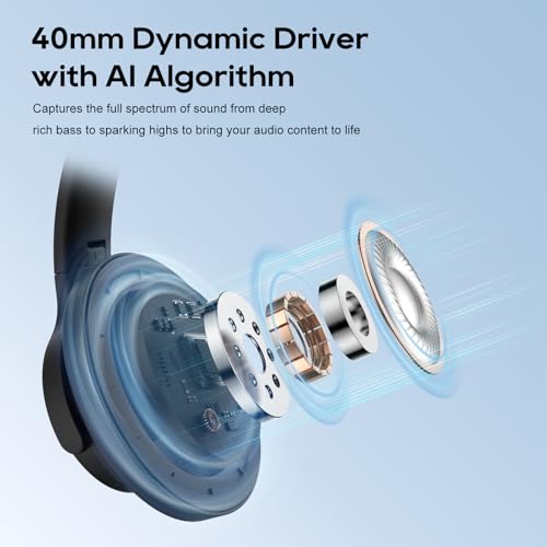 Srhythm NiceComfort 15 (2nd Gen) Hybrid Noise Cancelling Wireless Headphones,Bluetooth 6.0,with Low Latency,Spatial Audio,ENC,120Hrs Black - Image 4