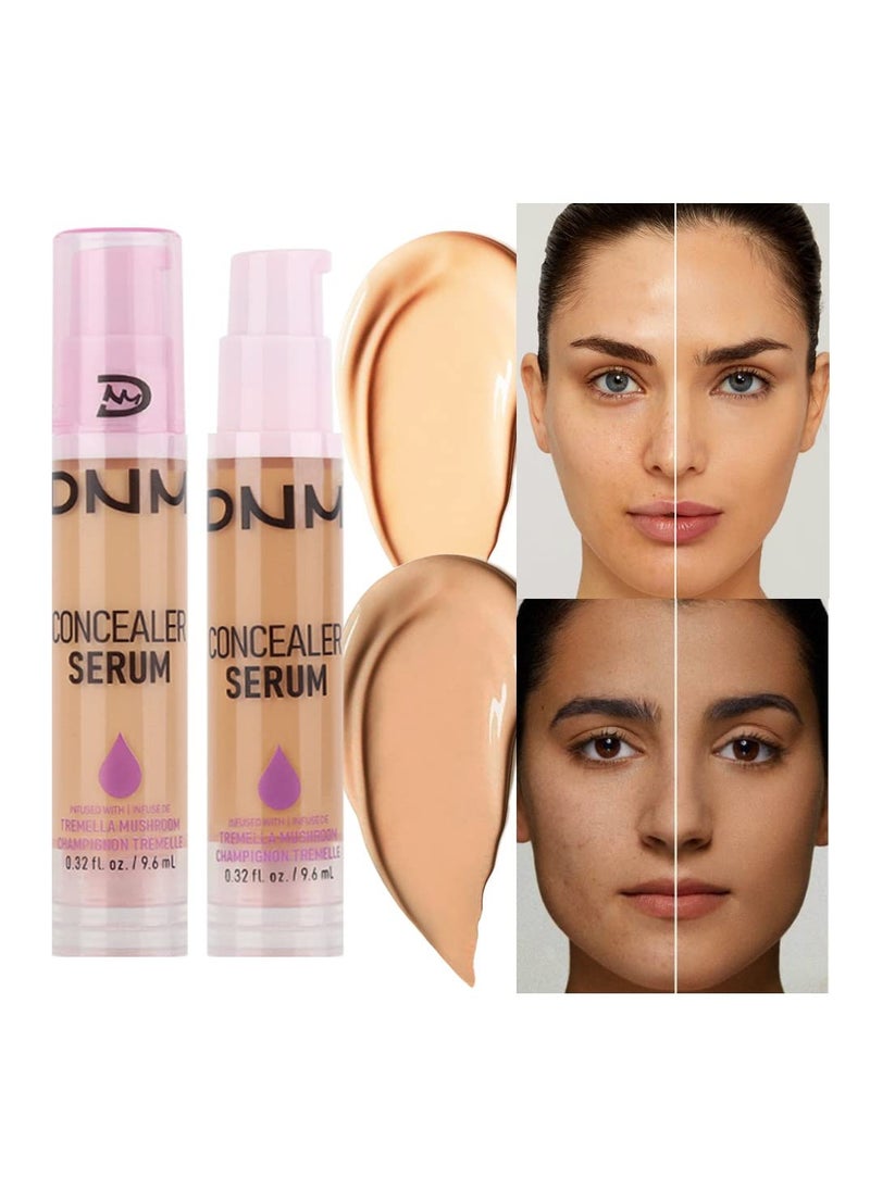 Excefore - Skin-Caring Liquid Foundation, 2 Pcs Lightweight Warm Peach Cream Concealer with Medium Coverage, Waterproof Oil-Free Moisturizing Foundation for Corrects Tattoo Cover Up, Golden, Sand - Image 1