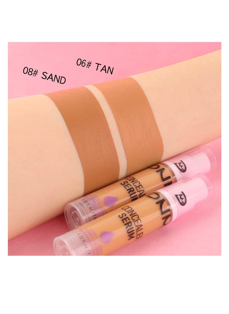Excefore - Skin-Caring Liquid Foundation, 2 Pcs Lightweight Warm Peach Cream Concealer with Medium Coverage, Waterproof Oil-Free Moisturizing Foundation for Corrects Tattoo Cover Up, Golden, Sand - Image 1