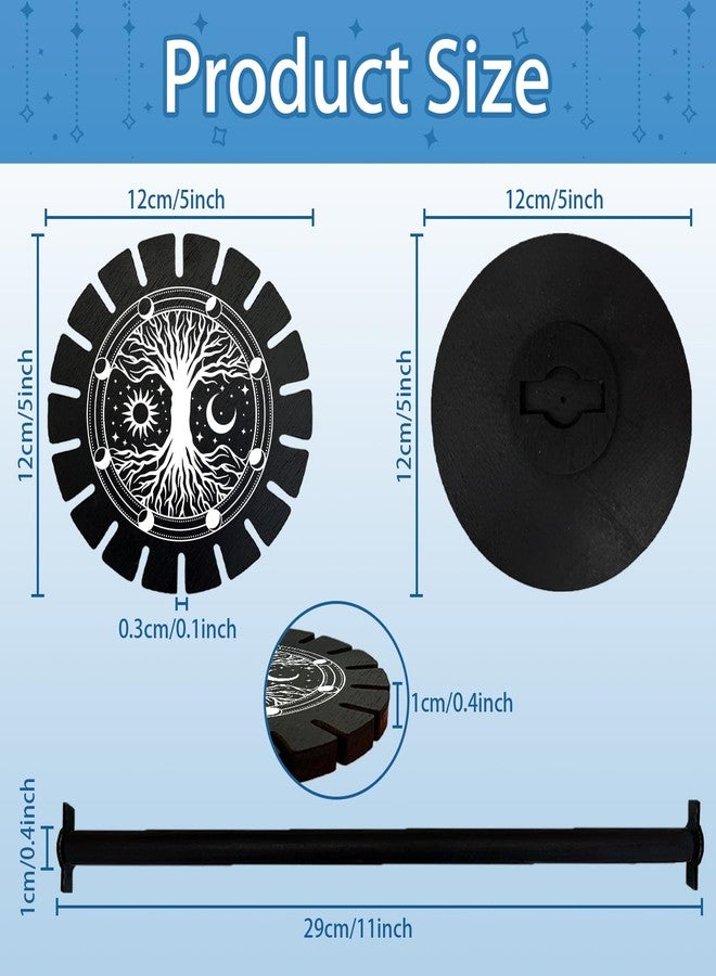 CHGCRAFT Tree of Life Pendulum Stand Wooden Crystal Display Shelf Pendulum Display Rack Witch Stuff Black Crystal Display Shelf Pendulum Holder for Crystal Stone Essential Boho Oil Decor - Image 2