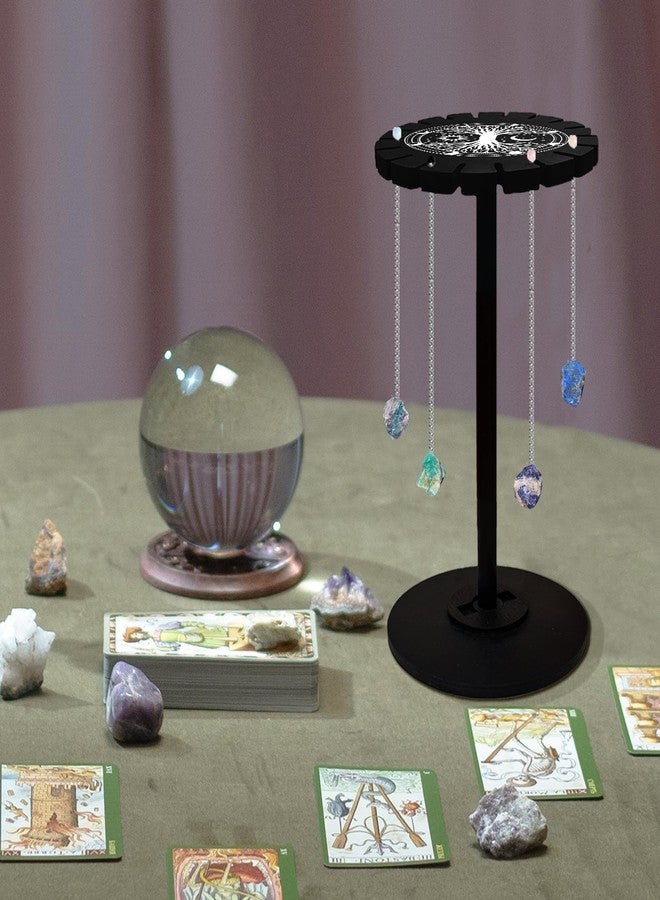 CHGCRAFT Tree of Life Pendulum Stand Wooden Crystal Display Shelf Pendulum Display Rack Witch Stuff Black Crystal Display Shelf Pendulum Holder for Crystal Stone Essential Boho Oil Decor - Image 5