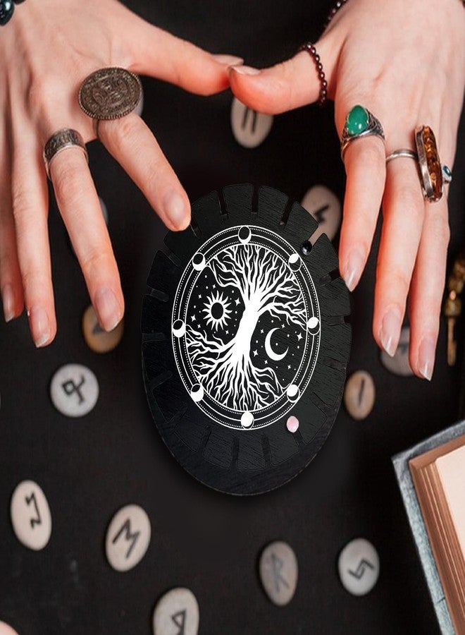 CHGCRAFT Tree of Life Pendulum Stand Wooden Crystal Display Shelf Pendulum Display Rack Witch Stuff Black Crystal Display Shelf Pendulum Holder for Crystal Stone Essential Boho Oil Decor - Image 4