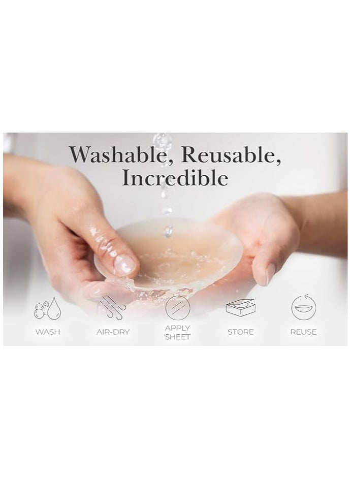 Glamroot 6 Pair Women Reusable Cover Adhesive Stick on Bra Pad Petals Sticker Pasties With Metal Box - Image 2