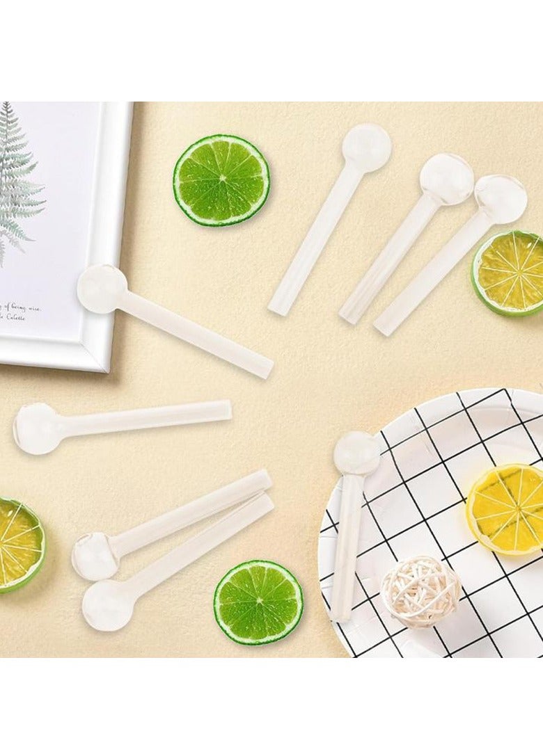 D&L 8 Pcs Glass Straws Shatter Resistant 4 Inch Short Reusable Glass Straw With Cleaning Brush Dishwasher Safe Drinking Straws Perfect For Smoothies Coffee Juice White - Image 4