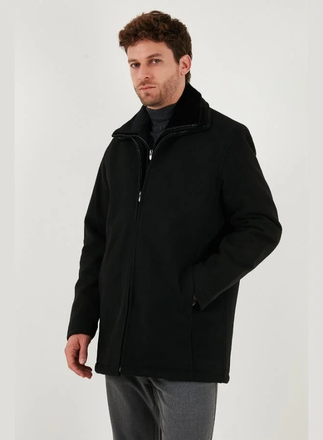 Buratti  Buratti Slim Fit Removable Furry Collar Detailed Lined Cashmere Coat Men's COAT 58400217 for Men | Best Price UAE