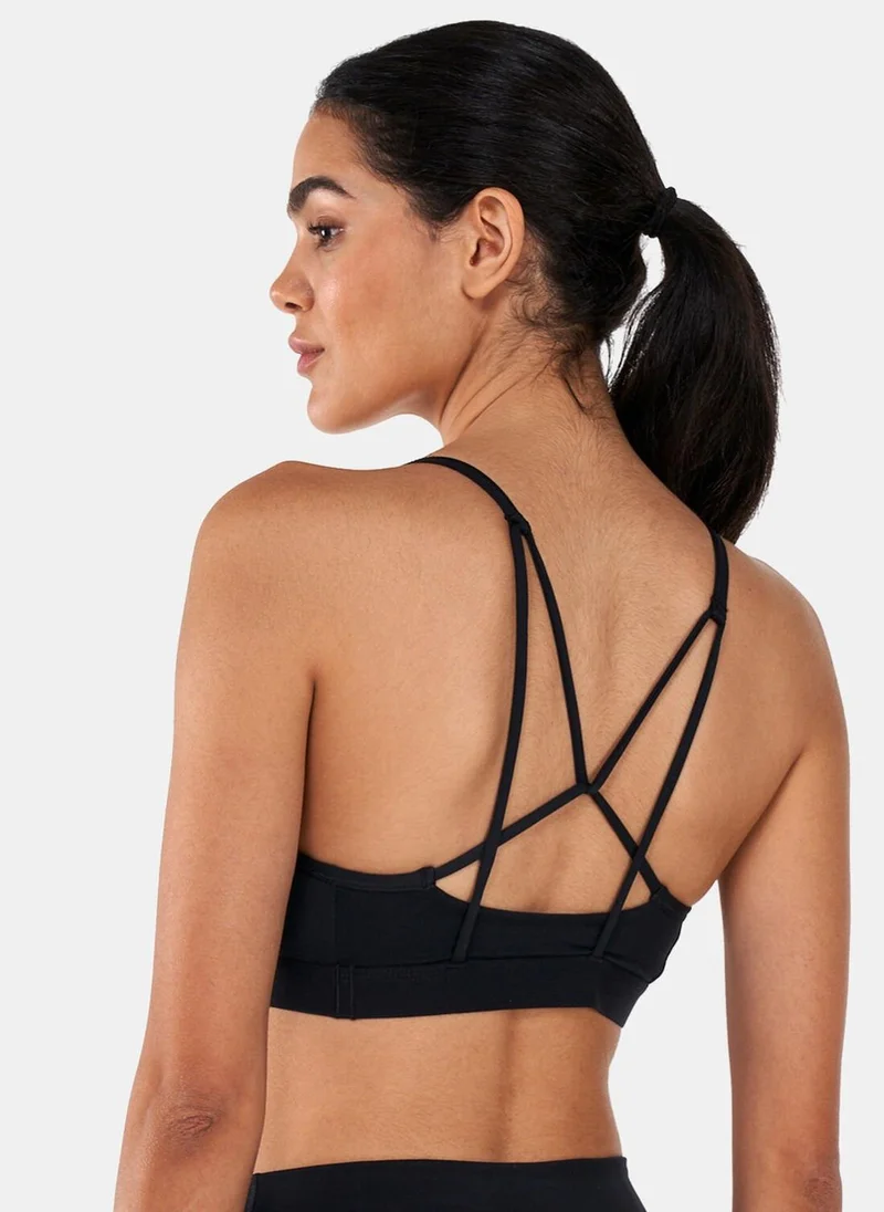 Nike Women's Dri-FIT Indy Icon Clash Strappy Graphic Sports Bra