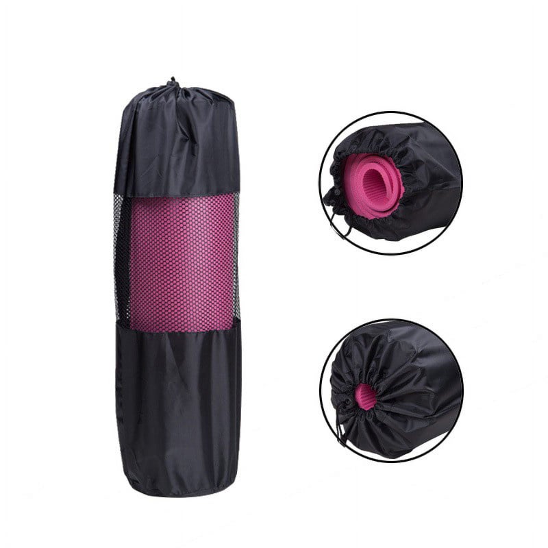 Yoga Mat Storage Mesh Bag Drawstring Bags PVC Adjustable Strap Carrier Breathable Organization Tool - Image 5