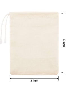 KASTWAVE 50 Pieces Cheesecloth Bags for Straining Reusable Empty Tea Bags Soup Bags Spice Bags for Cooking Cold Brew Coffee Bags Strainer Bags (4 x 3 Inch)  - Image 2