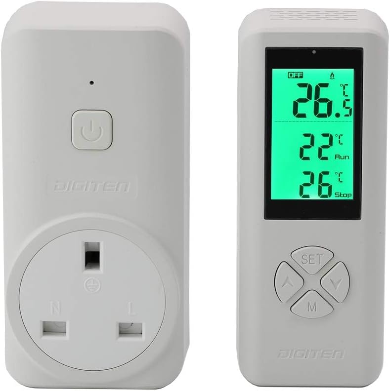 SENSTREE Wireless Thermostat Outlet, Temperature Controlled Outlet Heating & Cooling Remote Control and Plug-in Receiver, Over 300 feet Range, with 6ft NTC Temp Probe (Outlet Detect Temperature) - Image 2