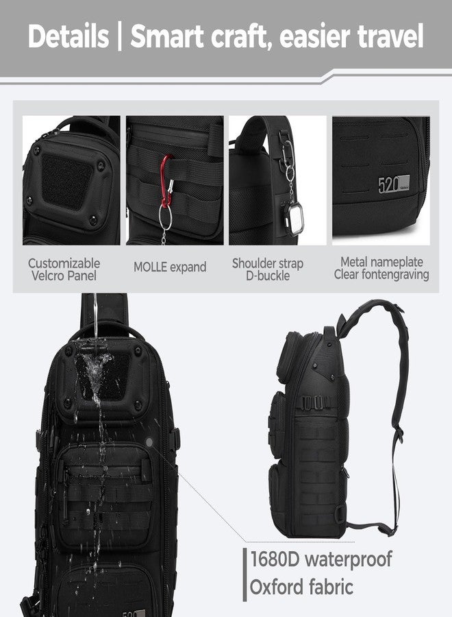 أوزوكو حقيبة كتف تكتيكية من أوزوكو للرجال، حقيبة ظهر متعددة الجيوب، حقيبة كتف مقاومة للماء مناسبة للمشي لمسافات طويلة والسفر والاستخدام اليومي - Image 4