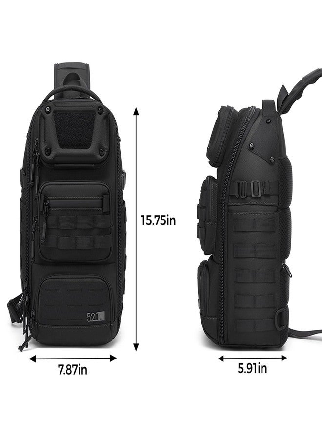 أوزوكو حقيبة كتف تكتيكية من أوزوكو للرجال، حقيبة ظهر متعددة الجيوب، حقيبة كتف مقاومة للماء مناسبة للمشي لمسافات طويلة والسفر والاستخدام اليومي - Image 2