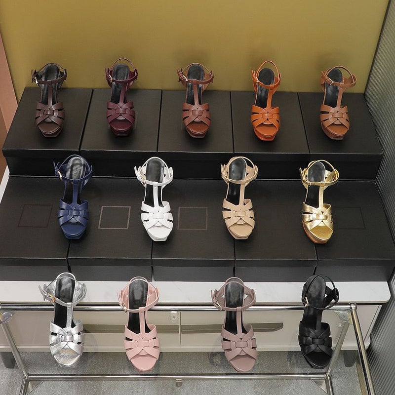 2025 T-Shaped Thin Heel High Heel Waterproof Platform Women'S Simple All-Match Open Toe Sandals - Image 3