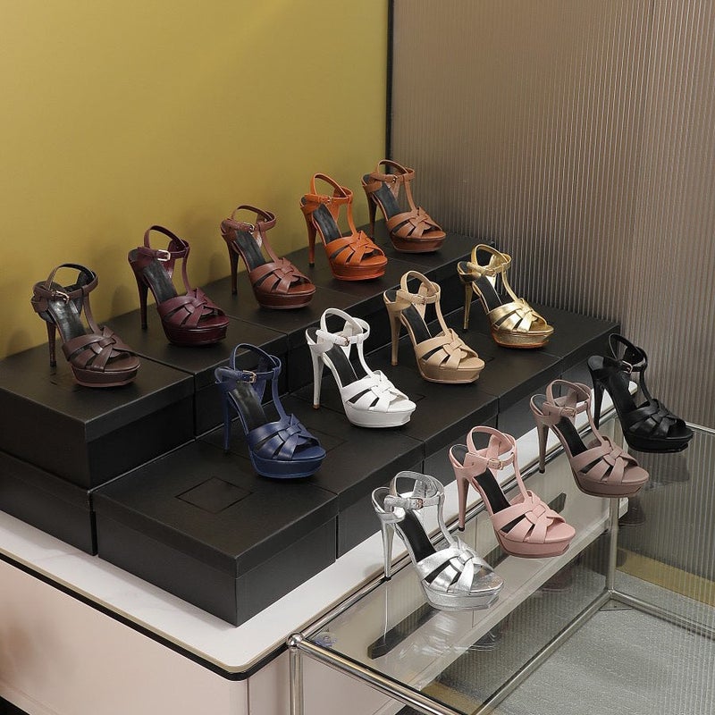 2025 T-Shaped Thin Heel High Heel Waterproof Platform Women'S Simple All-Match Open Toe Sandals - Image 2
