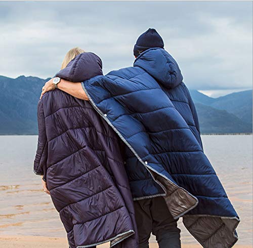 HI SUYI Camp Poncho Sleeping Bag Wearable Hooded Blanket - Envelope Lightweight Thermal Cloak Cape Windproof with Premium Stuff Compression Sack for Backpacking Hiking Hunting Fishing Outdoor Sport - Image 3