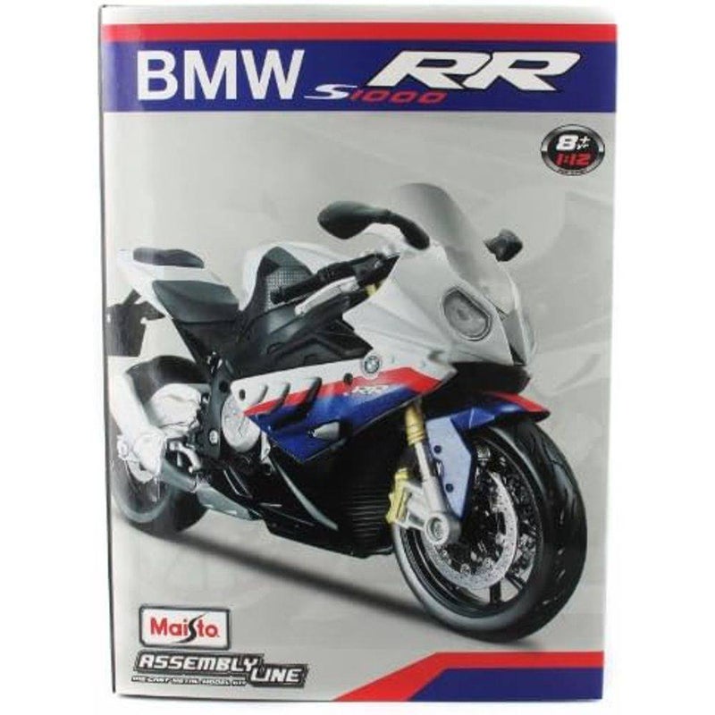 Maisto Assembly Line BMW S1000 RR Die-cast Metal Kit (1:12, 20 Parts, White/Blue/Red) - Image 1
