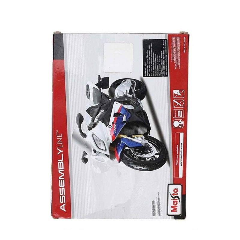 Maisto Assembly Line BMW S1000 RR Die-cast Metal Kit (1:12, 20 Parts, White/Blue/Red) - Image 3
