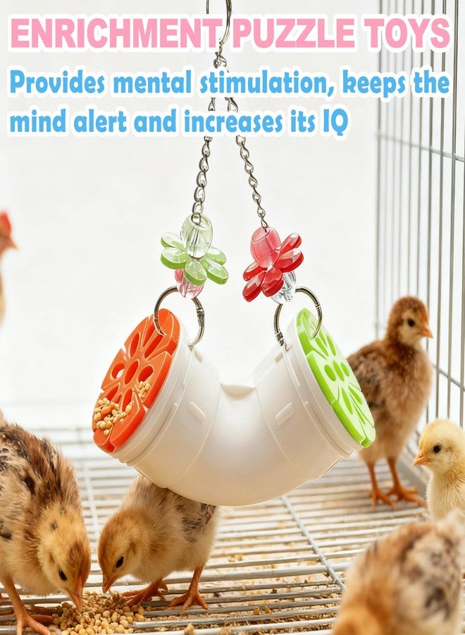 Anranmm Chicken Enrichment Toys for Coop, Interactive Chicken Coop Toys - Hanging Tube Treat Dispenser | Slow Feeder for Chickens, Hens, Ducks, Parrots, Birds, Hamsters, Rabbits and Small Animals - Image 4