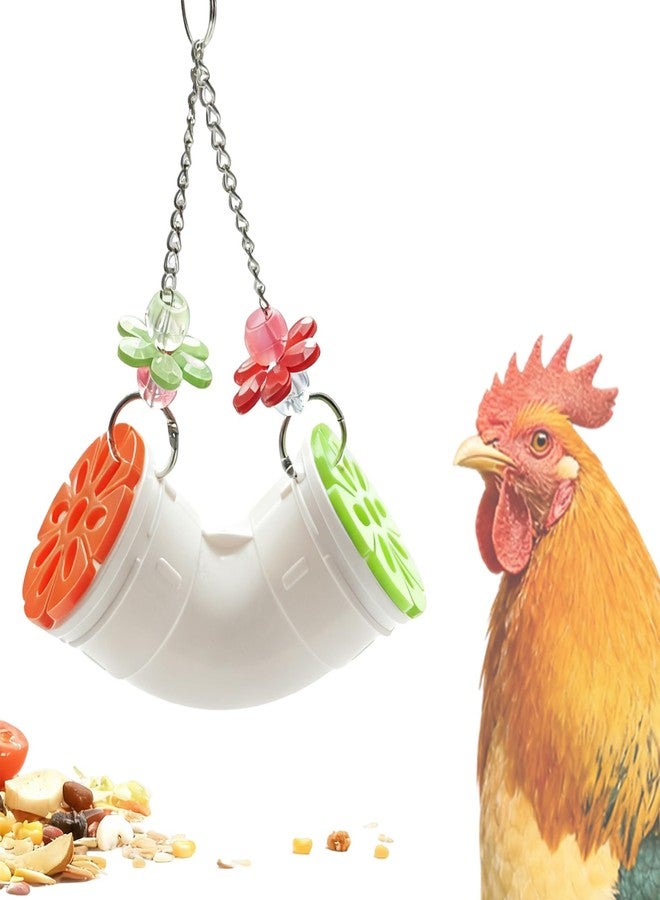 Anranmm Chicken Enrichment Toys for Coop, Interactive Chicken Coop Toys - Hanging Tube Treat Dispenser | Slow Feeder for Chickens, Hens, Ducks, Parrots, Birds, Hamsters, Rabbits and Small Animals - Image 1