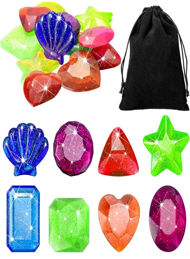 Zhanmai 16 Pcs Diving Gems Bath Toys Pool Sinking Diving Toys Crystals Summer Underwater Diamond for Kids Underwater Gemstone Swimming Training Gift Water Pool Games - Image 1