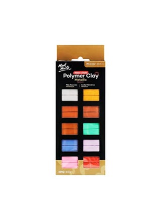 Mont Marte Polymer Clay Metallic - 10 Colours - 100g - Soft, Even Texture - Easy to Shape - Clay for Pottering, Modelling and Crafts - pzsku/Z757682EBF9D5DE4E289AZ/45/_/1731925668/ad1c8abb-9225-4bfd-a116-50429558b154