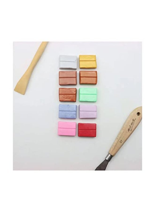 Mont Marte Polymer Clay Metallic - 10 Colours - 100g - Soft, Even Texture - Easy to Shape - Clay for Pottering, Modelling and Crafts