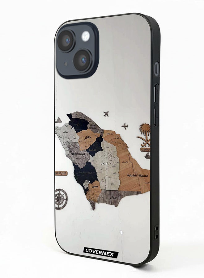 Covernex Apple iPhone 14 Protective Case Cover Printed Featuring Saudi Arabia Regional Map - Image 1