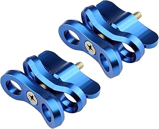 LetonPower Blue Butterfly Clip Ball Clamp Mount, Diving Photography Butterfly Clip, Holes Ball Clamp Mount for - Image 1