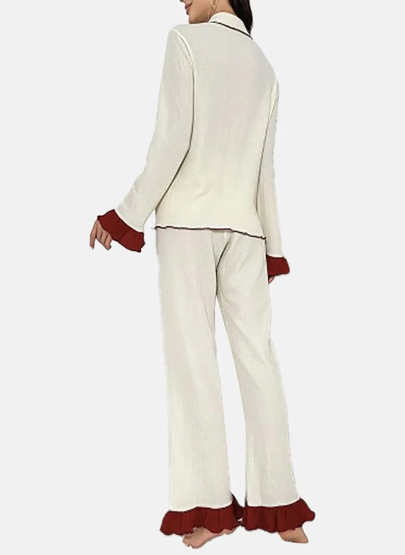 يونيكي Cream Solid Pyjamas & Shirt
