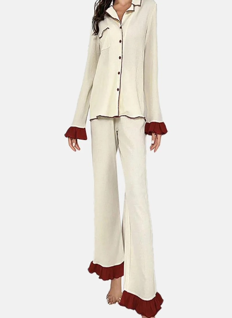 يونيكي Cream Solid Pyjamas & Shirt
