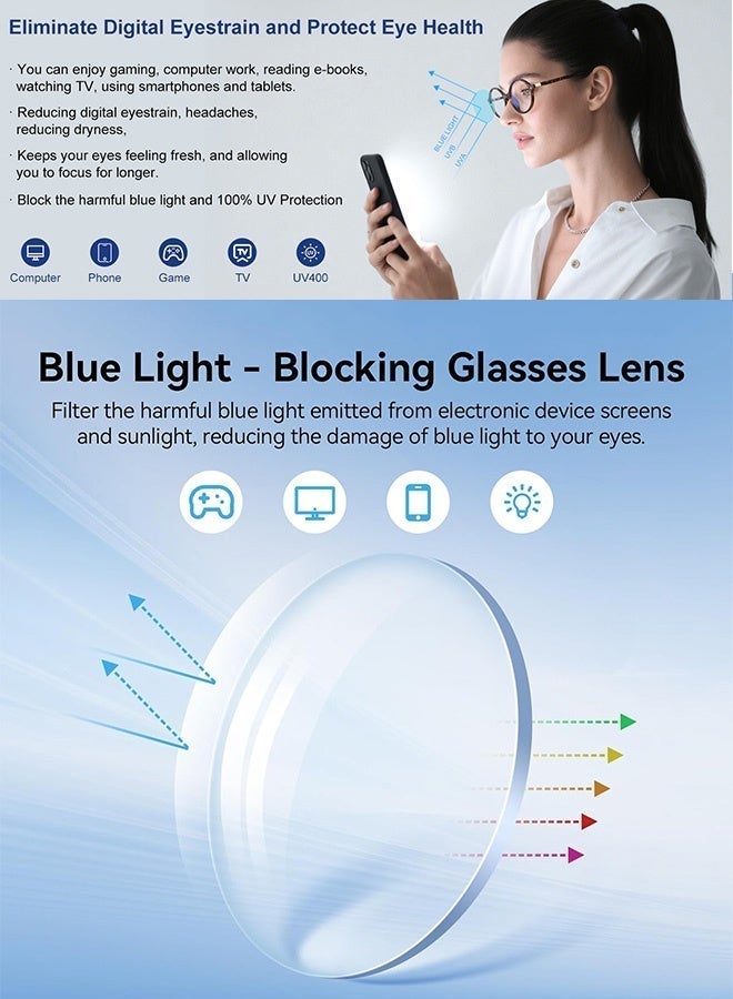 CIKJUK Blue Light Blocking Glasses Oversized Square Reading Glasses for Women and Men Fashion Anti-Radiation Eye Glasses for Gaming Computer Eyeglasses Harmful Light Filter Eyeglass Ultralight Eyewear Black - Image 3