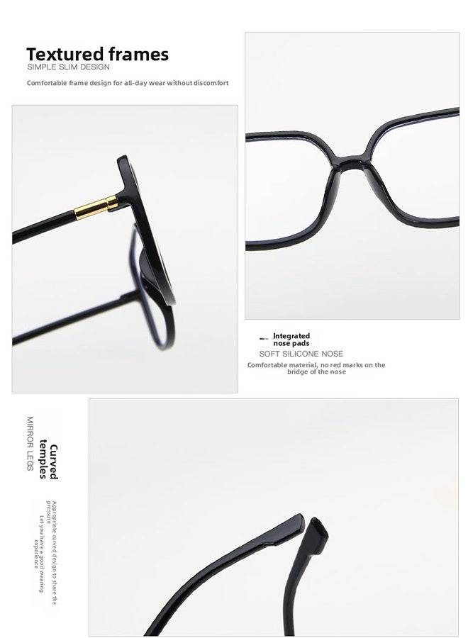 CIKJUK Blue Light Blocking Glasses Oversized Square Reading Glasses for Women and Men Fashion Anti-Radiation Eye Glasses for Gaming Computer Eyeglasses Harmful Light Filter Eyeglass Ultralight Eyewear Black - Image 4