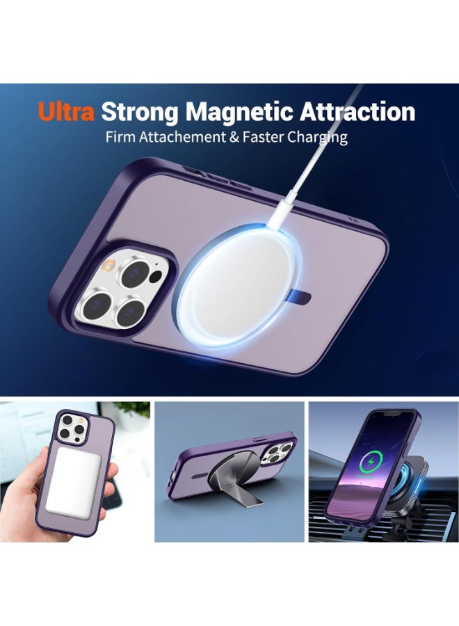 أكاليكس جراب مغناطيسي لهاتف iPhone 12 Pro Max، متوافق مع iPhone 12 Pro Max مع MagSafe، غطاء خلفي شفاف غير لامع نحيف مقاوم للصدمات (أرجواني) - Image 4