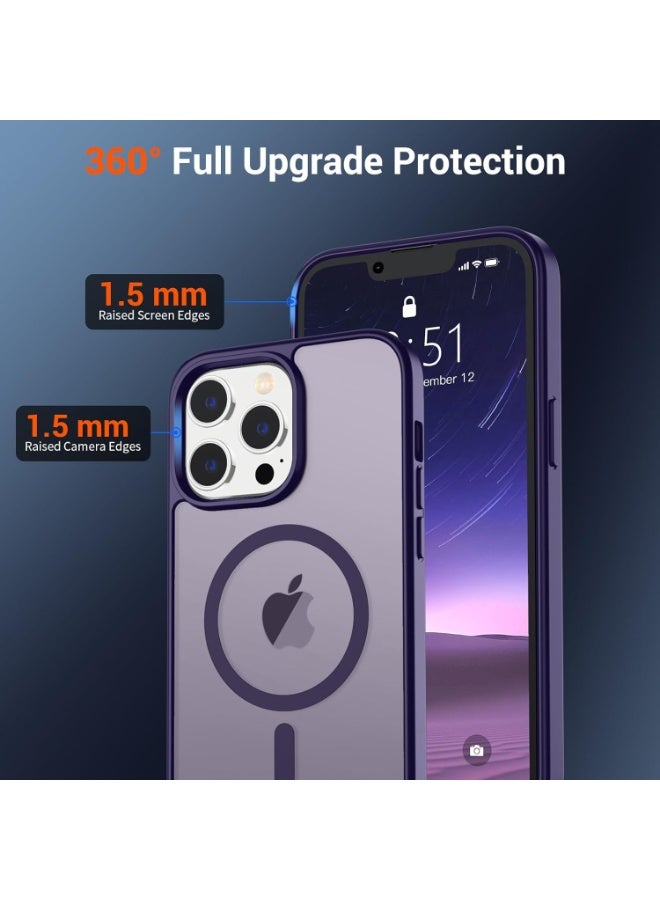 أكاليكس جراب مغناطيسي لهاتف iPhone 12 Pro Max، متوافق مع iPhone 12 Pro Max مع MagSafe، غطاء خلفي شفاف غير لامع نحيف مقاوم للصدمات (أرجواني) - Image 5