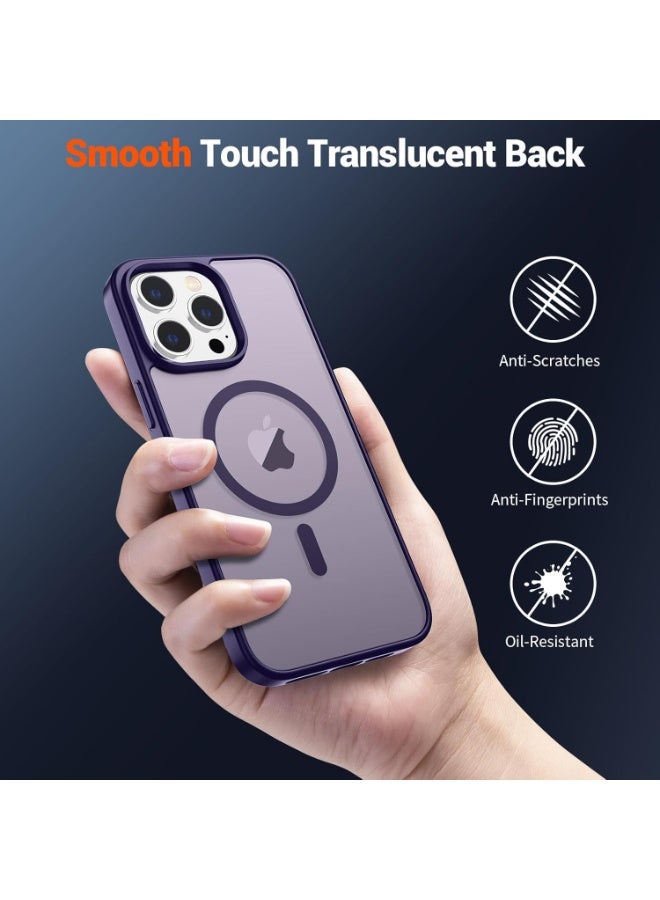 أكاليكس جراب مغناطيسي لهاتف iPhone 12 Pro Max، متوافق مع iPhone 12 Pro Max مع MagSafe، غطاء خلفي شفاف غير لامع نحيف مقاوم للصدمات (أرجواني) - Image 3