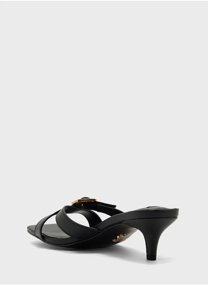 STEVE MADDEN Cross Strap Mid Heel Sandals