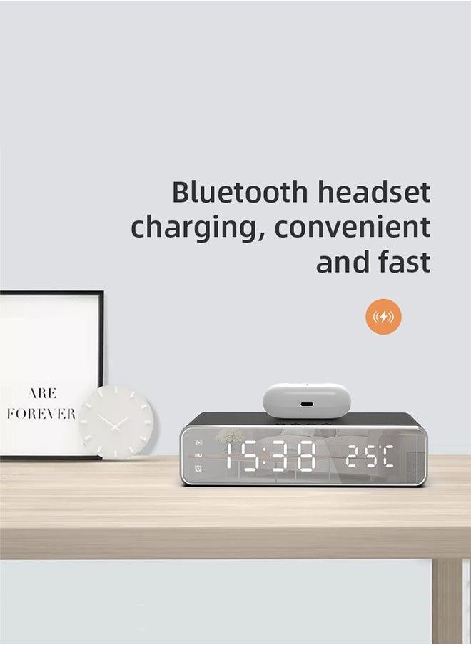DUNISO - Bedside Alarm Clock with Wireless Charging Smart Digital Alarm Clock with LED Temperature Display 5W Wireless Charger Alarm Clocks Bedside with Dual Alarms Loud Digital Clock for Bedrooms - Image 1