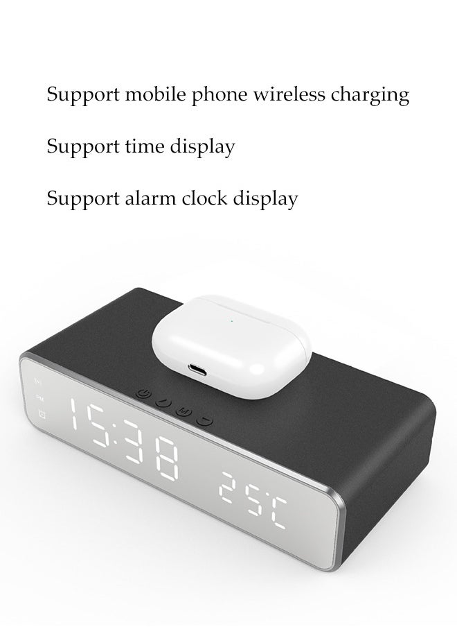 DUNISO - Bedside Alarm Clock with Wireless Charging Smart Digital Alarm Clock with LED Temperature Display 5W Wireless Charger Alarm Clocks Bedside with Dual Alarms Loud Digital Clock for Bedrooms - Image 1