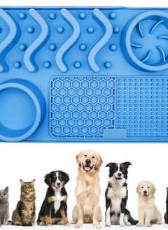 Excefore 3-in-1 Lick Mat for Dogs, Silicone Slow Feeder Dog Bowl with Suction Cup, Perfect for Treats, Yogurt, Boredom & Anxiety Reduction, Suitable for Dogs and Cats, Blue.  - Image 1