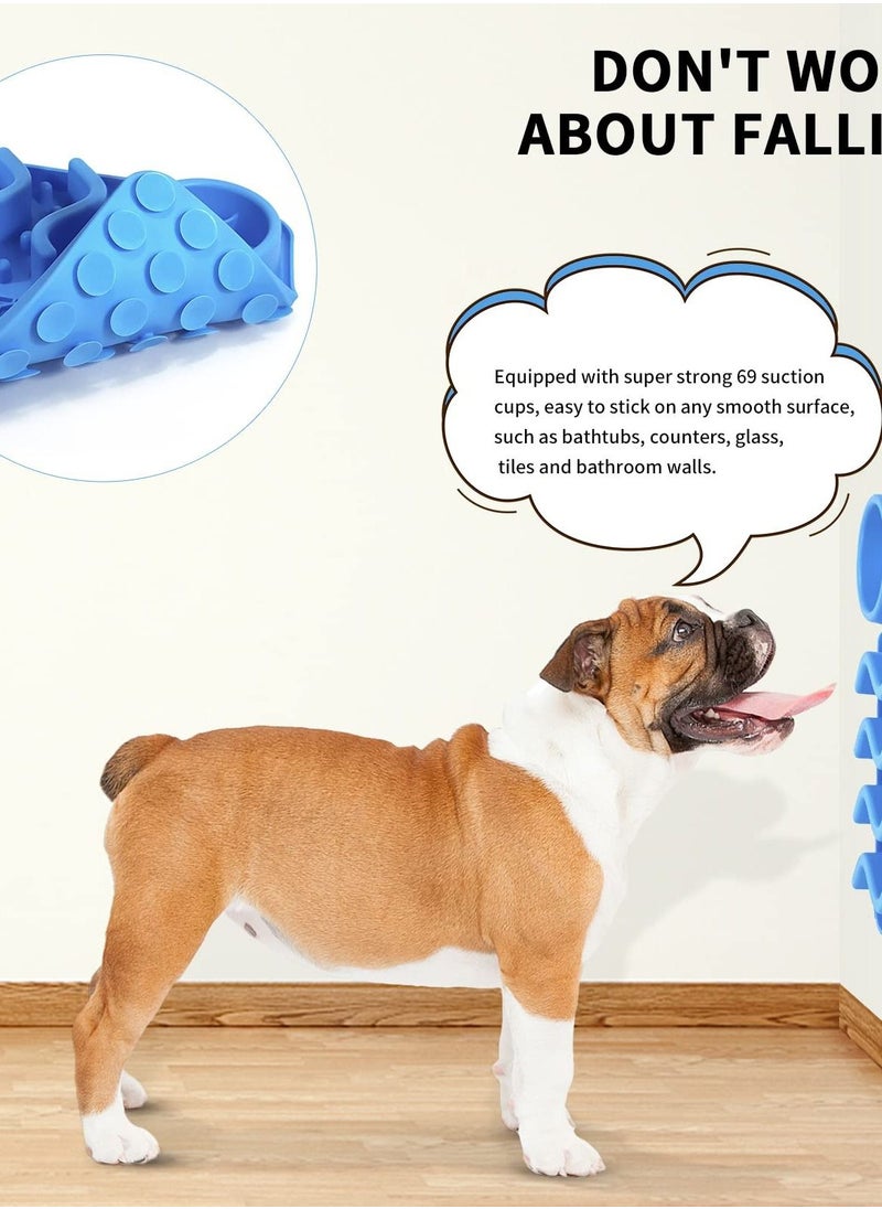 Excefore 3-in-1 Lick Mat for Dogs, Silicone Slow Feeder Dog Bowl with Suction Cup, Perfect for Treats, Yogurt, Boredom & Anxiety Reduction, Suitable for Dogs and Cats, Blue.  - Image 3