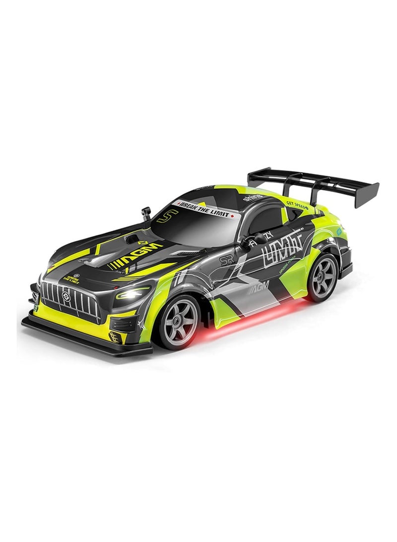 Limit 1:16 Scale RC Drift Car – 25KM/H High Speed 4WD Remote Control Car for Kids Age 3+ & Adults, 2.4GHz Controller, Dual 7.4V Batteries, LED Lights, Extra Drift & Normal Tires, Strong Motor, Fully Enclosed Shell, Interchangeable Wheels, Off-Road Racing Toy, Birthday Gift for Boys & Girls, Green - Image 4
