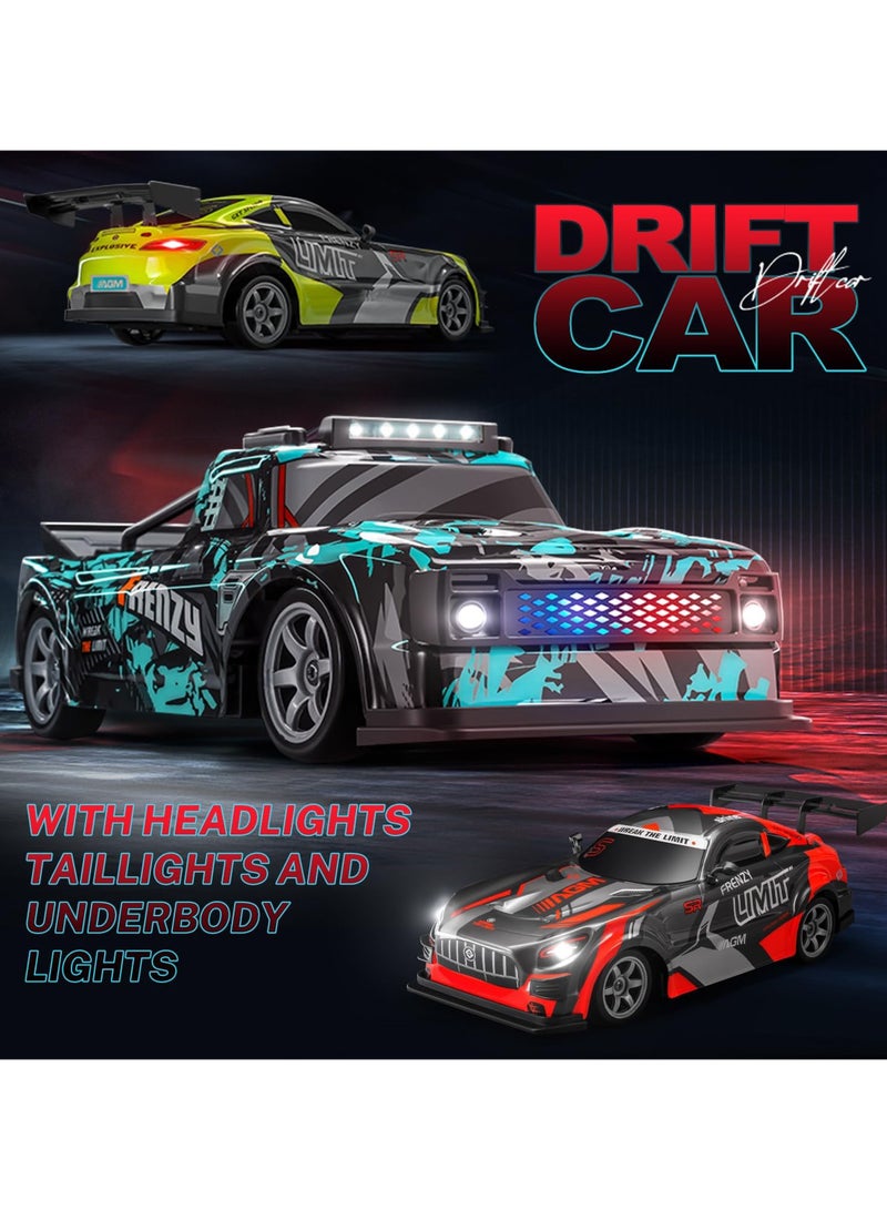 Limit 1:16 Scale RC Drift Car – 25KM/H High Speed 4WD Remote Control Car for Kids Age 3+ & Adults, 2.4GHz Controller, Dual 7.4V Batteries, LED Lights, Extra Drift & Normal Tires, Strong Motor, Fully Enclosed Shell, Interchangeable Wheels, Off-Road Racing Toy, Birthday Gift for Boys & Girls, Green - Image 5