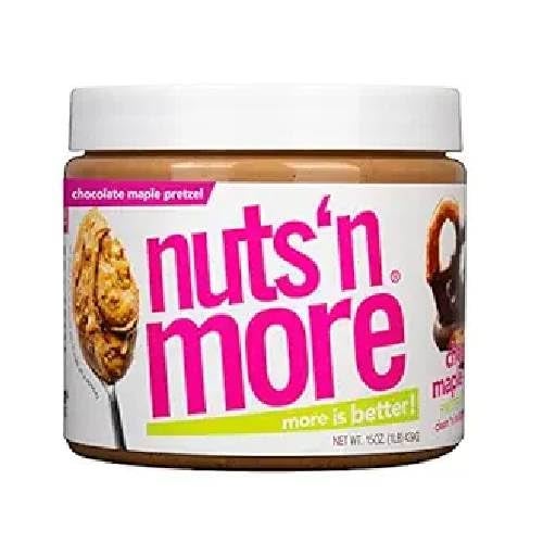 nuts'n more Nuts ‘N More Chocolate Maple Pretzel Peanut Butter Spread, Added Protein All Natural Snack, Low Carb, Low Sugar, Non-GMO, High Protein Flavored Nut Butter (15 oz Jar) - Image 4