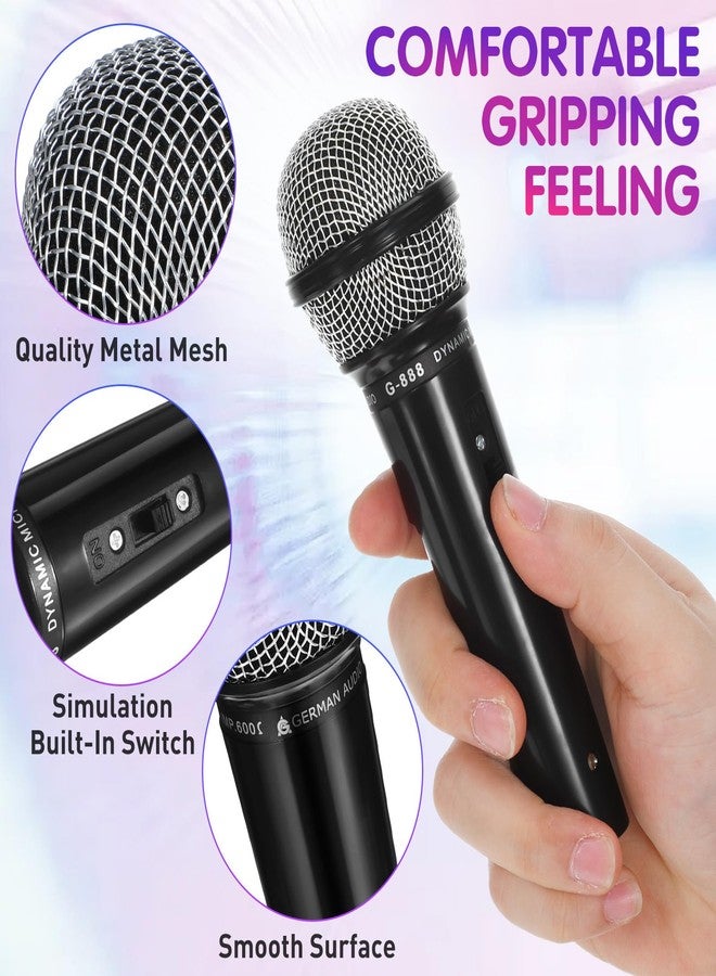 Toddmomy Pretend Microphone for Kids Plastic 6.5 Inch Simulation Microphone Model Toy Prop for Karaoke Costume Party Favors Birthday Cosplay Interactive - Image 2