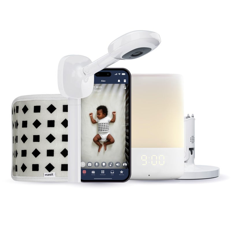 Nanit Nanit Superior Sleep Set Includes Newborn Baby Essentials Nanit Pro Camera with Wall Mount Nanit Travel Stand and The Sound Light Audio Monitoring Machine Baby Night Light