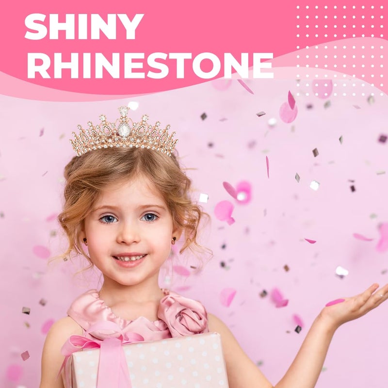 Papoopy Birthday Tiara and Crown with Sash for Women, Hair Accessories for Wedding Party Costume (B - Rose) - Image 4