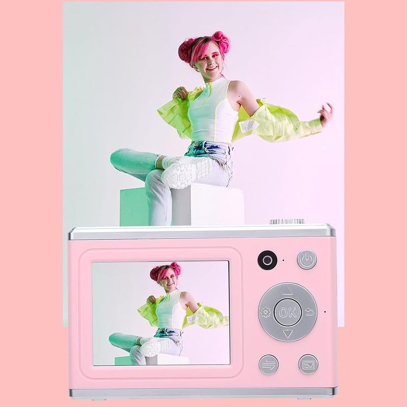 48MP Digital Camera with Front Rear Lens 2 4 Inch IPS Screen Long Battery Life Built in Fill Light Ideal for Travel Vlogging Roseate - Image 4