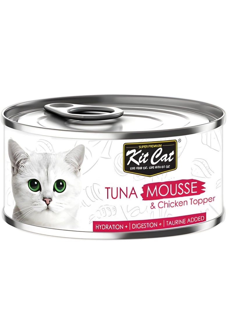 كيت كات كت كات ( 12 عبوة ) طعام رطب بنكهة موس التونة و الدجاج  لقطط الصغيرة و الكبيرة / 80 غرام - Image 2