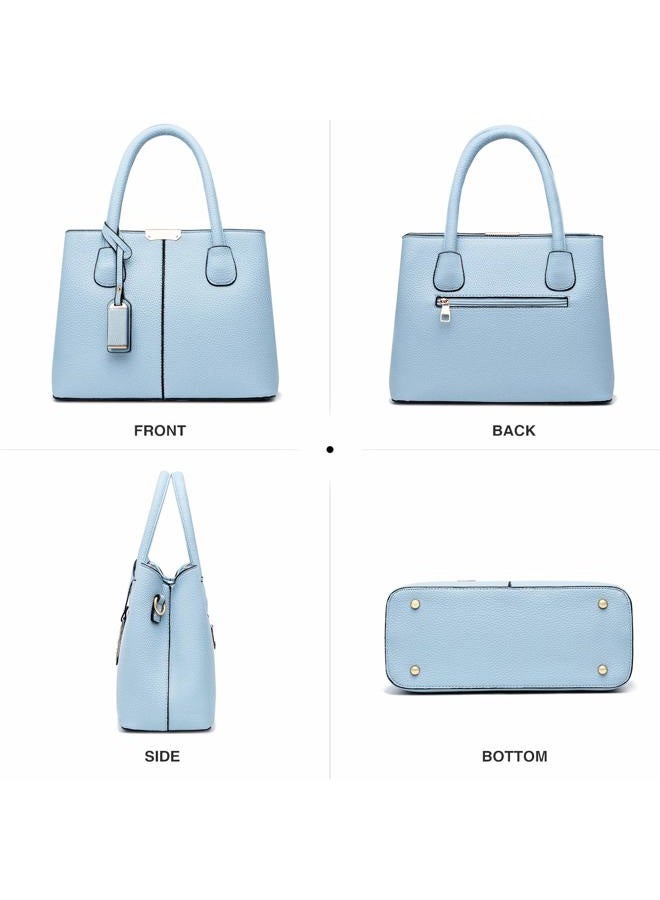 COCIFER Women Top Handle Satchel Handbags Shoulder Bag Tote Purse Messenger Bags - M - C Light Blue - Image 4