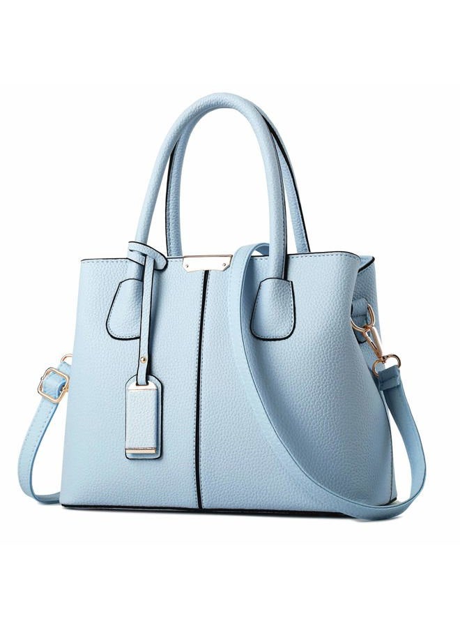 COCIFER Women Top Handle Satchel Handbags Shoulder Bag Tote Purse Messenger Bags - M - C Light Blue - Image 1